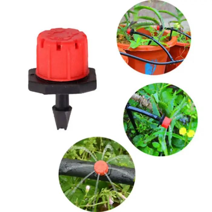 Lot de 100 goutteurs d'irrigation micro-irrigation réglables, économiseurs d'eau, anti-colmatage, po