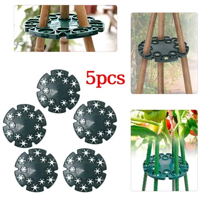 Plateaux de Protection pour plantes de jardin, 5 pièces, Support pour canne en bambou, Support pour