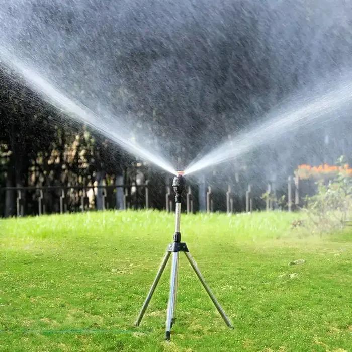 Arroseur rotatif automatique à 360 degrés, trépied en acier inoxydable, support d'irrigation portable, pulvérisateur de jardin pour arrosage de pelouse et nettoyage de jardin occasions spéciales