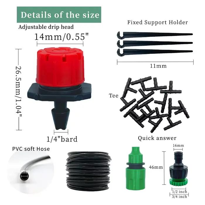 Système d'irrigation goutte à goutte en plastique Oasis 50M-5M avec goutteurs réglables pour jardiniers amateurs et experts ocassions spéciales