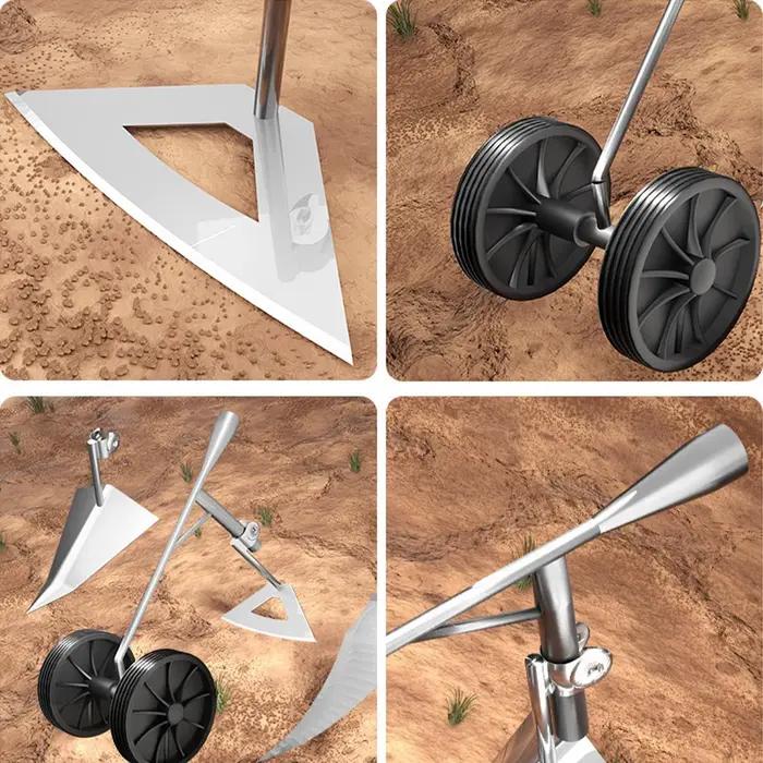 Sarcloir de jardin multifonctionnel avec double roue