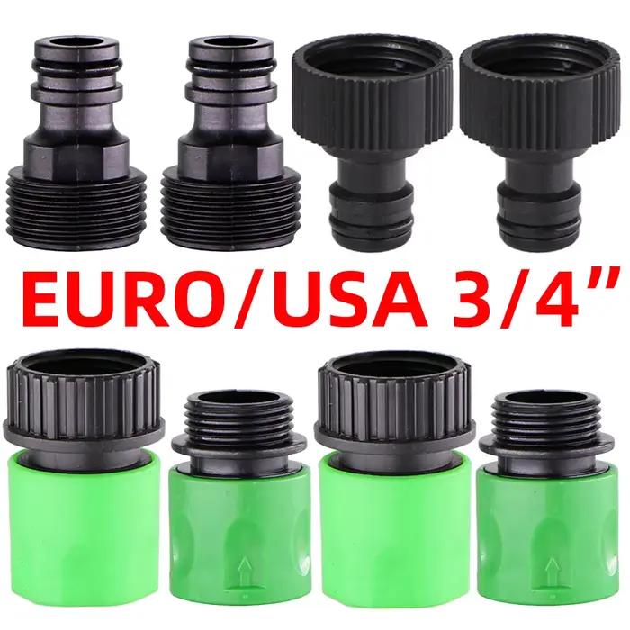Raccord rapide EURO USA 3/4" mâle fileté pour tuyau d'arrosage, adaptateur pour système d'irrigation