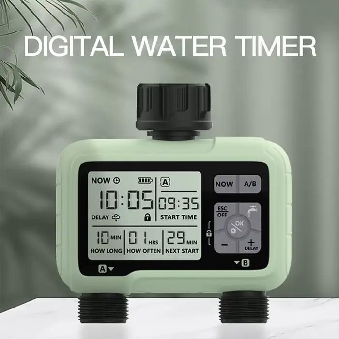 Minuterie d'eau à 2 sorties pour jardiniers professionnels arrosage automatique programmable irrigation précise et économique pour jardins extérieurs occasions spéciales