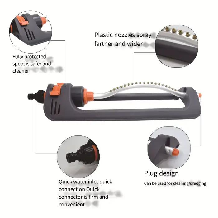 Arroseur automatique oscillant avec 19 buses pour pelouse réglable en aluminium et plastique technique ABS PP occasiopal irrigation pont toiture jardin
