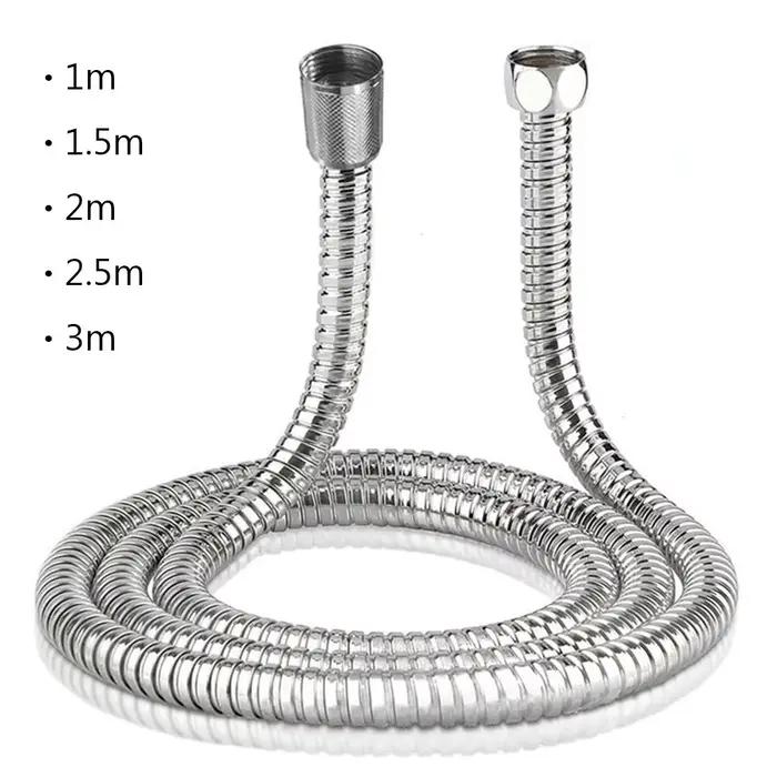 Tuyau de plomberie flexible en acier inoxydable, tube de pomme de douche, tuyau de salle de bains flexible 1-3m, accessoire de bain moderne pour salle de bains élégante et durable