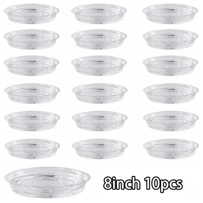 Soucoupe pour plantes d'intérieur en plastique PET transparent avec drainage pour pot de fleur, plateau d'égouttement, base de pot, conteneur d'eau, support de plantes occasions spéciales