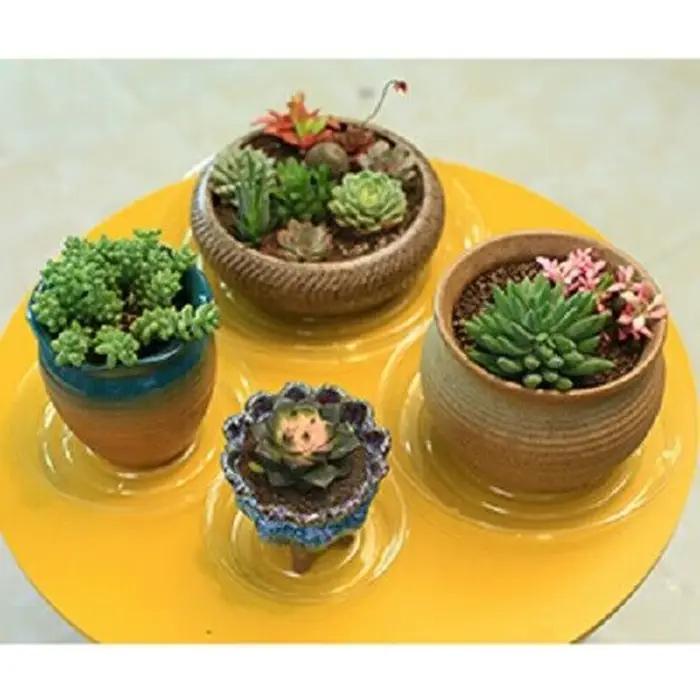 Soucoupe pour plantes de jardin, plateau d'égouttement transparent en plastique, Pot de fleur rond,