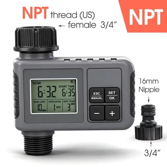 Contrôleur d'irrigation programmable analogique pour jardin, arrosage automatique, vanne minuterie d'eau, programmation d'arrosage intelligent, résistance aux intempéries