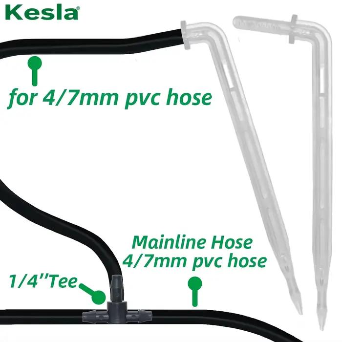 KESLA 50X flèche courbée transparente 1/4 ''4/7mm tuyau goutteur goutte à goutte émetteur économie d