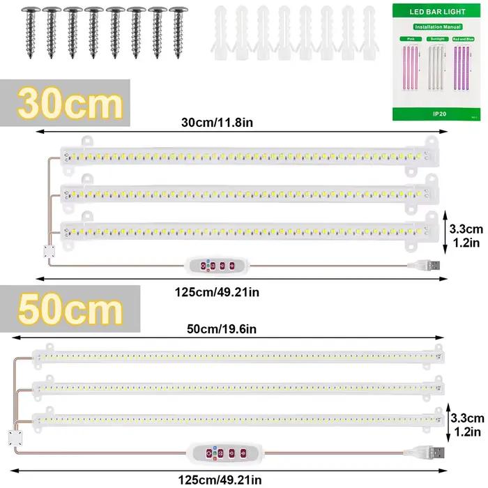 Bande Lumineuse de Croissance LED USB pour Plantes d'Nik, 1/2/3/4 Têtes, Lampe Phyto Complète à Inte