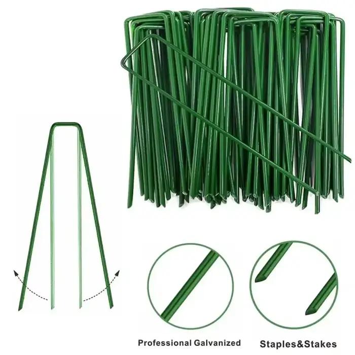 Agrafes de paysage en forme de U, 10/200 pièces, épingles de jardin, piquets de jardin, piquets robu