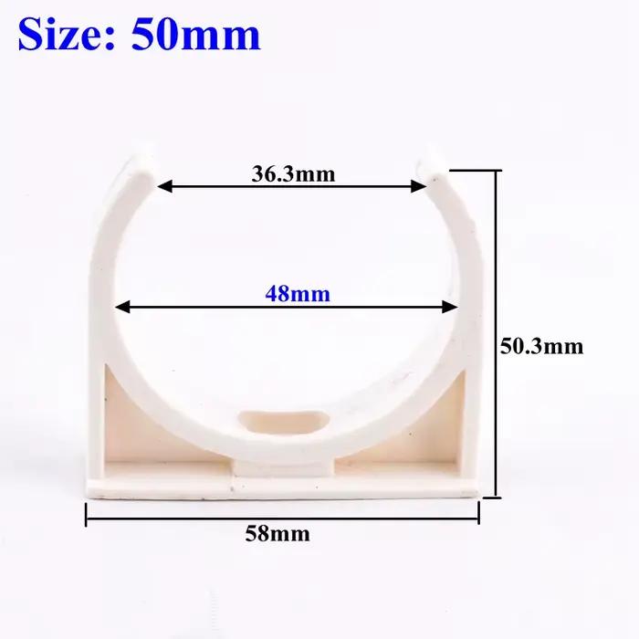 Collier de serrage de tuyau en PVC blanc, alimentation en eau, d'argile de jardin, clip de tube d'eau, poisson d'aquarium, adaptateur précieux, joint en FiosphJoint, 2-50 pièces, 20-50mm