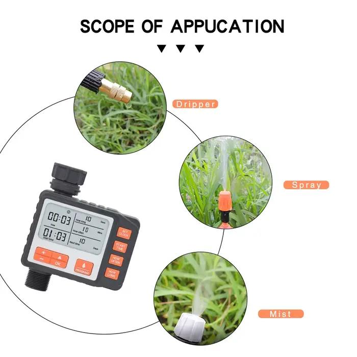 Minuterie d'arrosage de jardin numérique programmable avec affichage grand écran pour pelouses fleurs et arbres automatique efficace et économique pour les jardiniers passionnés