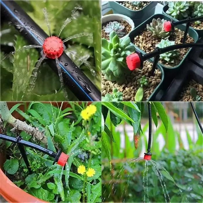 Goutteurs d'irrigation réglables 1/4 pouce pour système d'arrosage jardinage automatique plantes en pot Blanc Bleu Bleu Marine Burgogne Gris Clair Jaune Rouge Violet Noir Vert Vert Clair