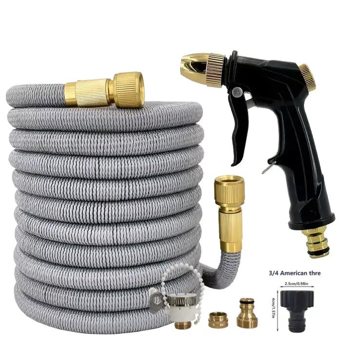 Tuyau d'arrosage extensible pour jardin, tuyau d'arrosage tressé, pistolet de pulvérisation réglable