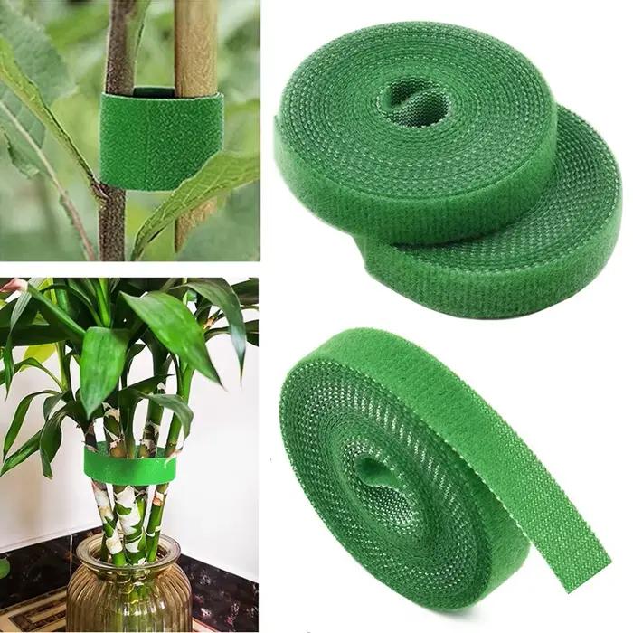 3 rouleaux de ficelle de jardin verte, attaches pour plantes, Bandage pour plantes en Nylon, boucle