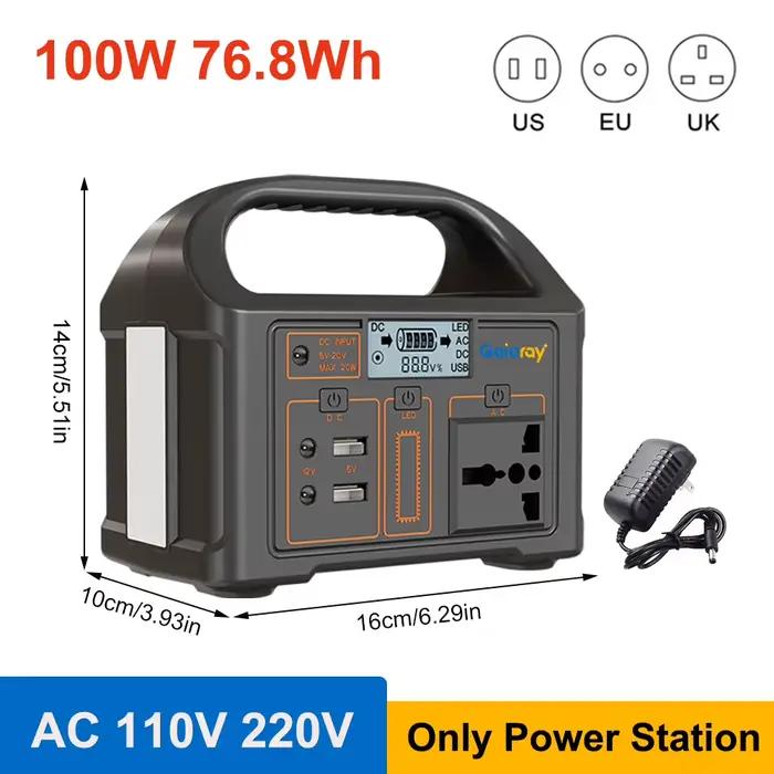 Centrale électrique portable 100W 200W 300W 500W, générateur compatible solaire LiFePO4 avec BMS à o