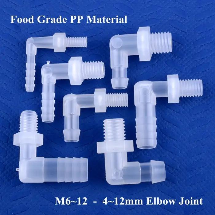 Connecteur Coudé en Plastique PP de Qualité Alimentaire, Raccords Précieux d'Aquarium, Joint de Tuya