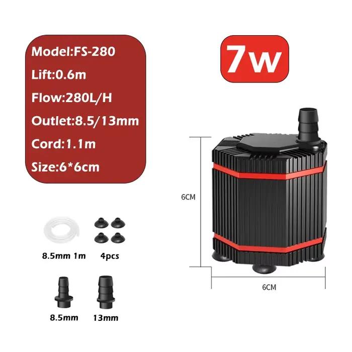 360 ° Pompe submersible pour aquarium, mini filtre de nettoyage, petite pompe d'aspiration de fond