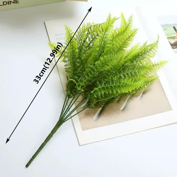 Plantes artificielles en plastique vertes, 7 branches de fougères, accessoires photo, décoration florale pour la maison