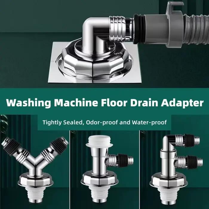 Joint de vidange de sol pour Machine à laver adaptateur de tuyau universel anti-odeur pour salle de bains cuisine et lave-vaisselle avec coussinet chromé pour usage simple et double drainage