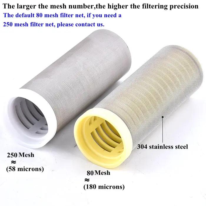 Filtre de tuyau d'arrosage de jardin 1/2 pouces, filtre pré-irrigation agricole, pompe à eau aquarium, filtre à mailles 80/250 pour jardin, aquaculture et aquarium