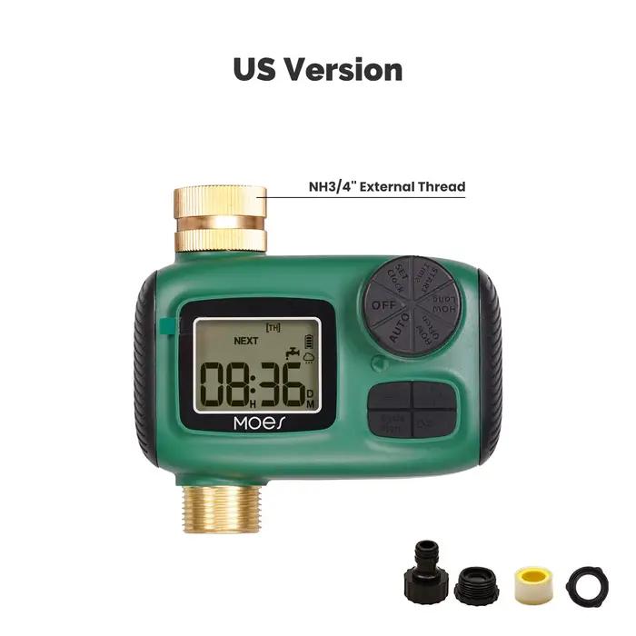Minuterie d'eau à 1 sortie avec écran LCD, entrée en laiton, commande à bouton rotatif, étanche IP55
