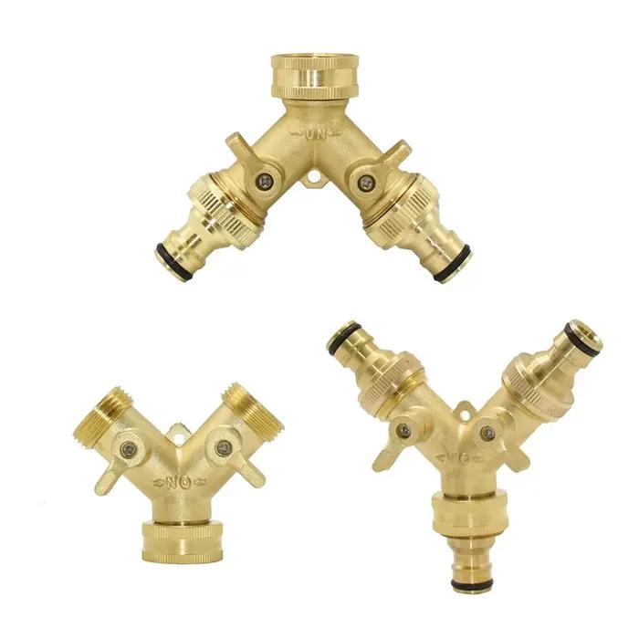 Tuyau de robinet de jardin en laiton, filetage 3/4 pouces, séparateur d'eau, vanne d'irrigation de j