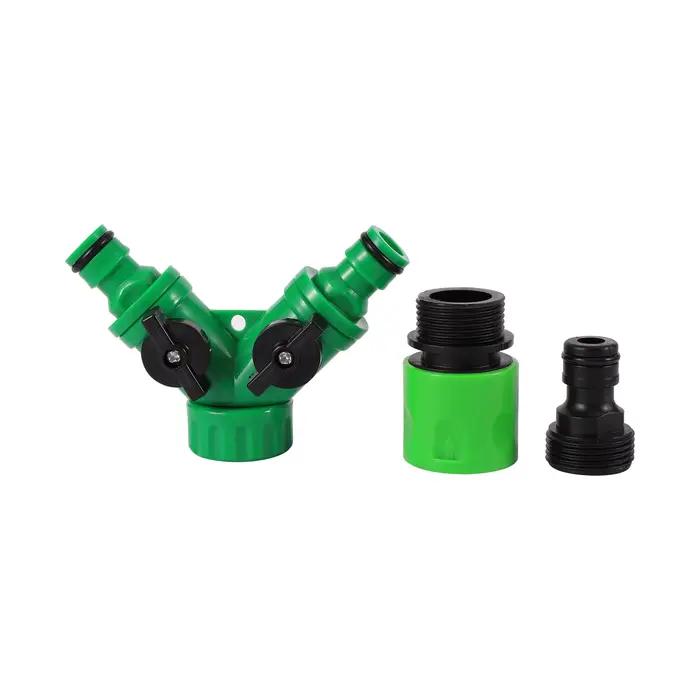 Distributeur d'eau de jardin à 2 voies vanne de contrôle d'eau réglable pour jardinage balcon irrigation agricole et lavage de véhicules