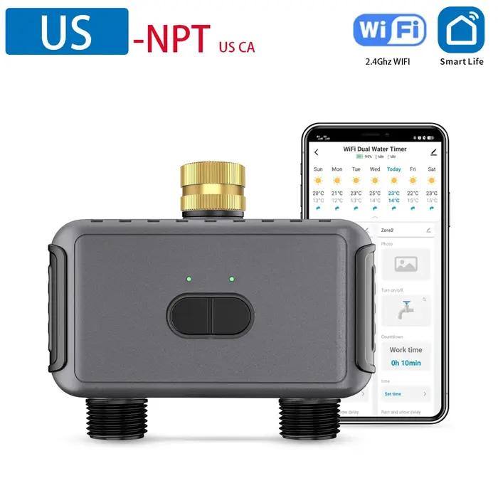 Tuya WiFi minuterie d'eau intelligente 2 prises