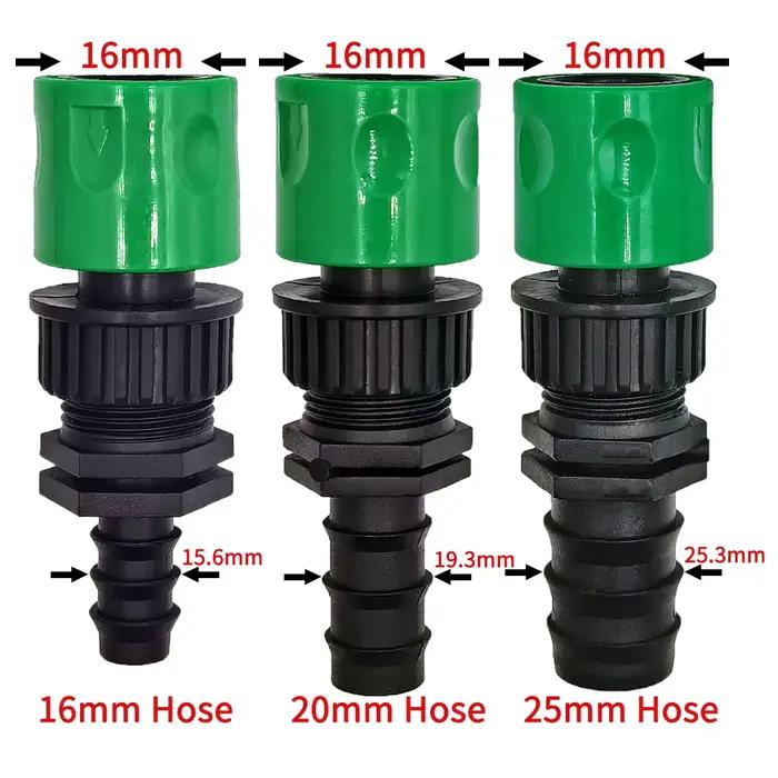 WUJIE 3/4 ''connecteur rapide mamelon EURO Barb adaptateur fileté pour 16mm 20mm PE tuyau jardin sys