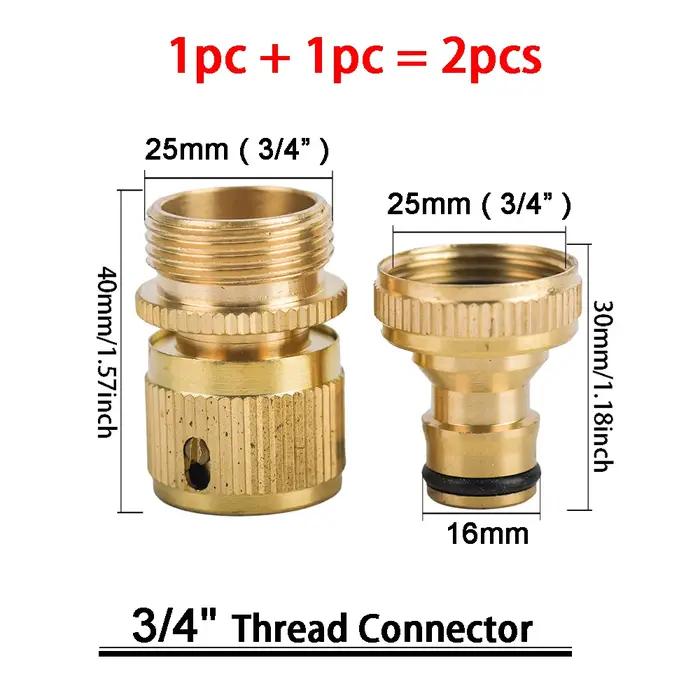 Ensemble de raccords rapides pour tuyau d'arrosage en laiton de qualité supérieure avec anneaux en caoutchouc pour éviter les fuites adapté aux robinets de 3/4" et 1/2" pour jardiniers et amoureux de la nature