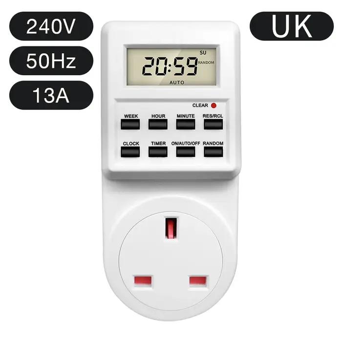 Minuterie électronique numérique programmable 12/24 heures pour cuisine, prise EU UK AU US BR FR IT TH occasions spéciales cuisine professionnelle débutants gastronomie