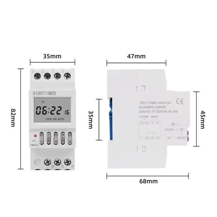 Minuterie Programmable 220V AC à Intervalle de 1 Seconde Relais Numérique LCD Contrôle Électronique Eclairage Horloge Installation Rail DIN Occasions Spéciales