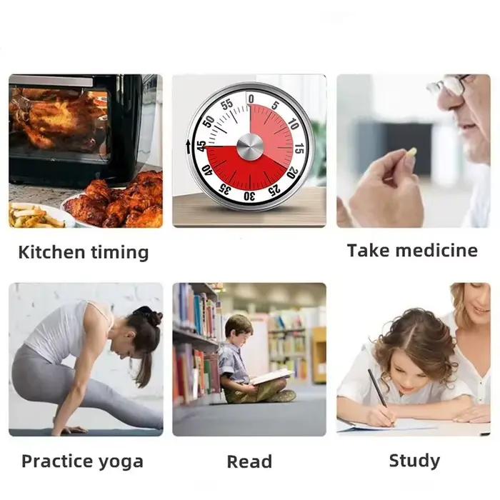 Minuterie numérique en alliage d'aluminium minuterie de cuisine timer électronique minuterie de comptage à rebours minuterie de réveil gadget d'accessoire de cuisine pour maison et jardin occasions spéciales