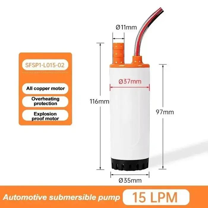 12V 21L/min RV pompe Submersible Micro