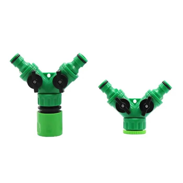 Distributeur d'eau de jardin à 2 voies vanne de contrôle d'eau réglable pour jardinage balcon irrigation agricole et lavage de véhicules