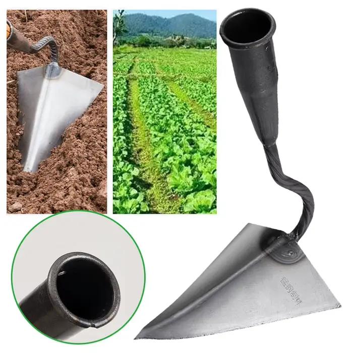 Houe de labour triangulaire en acier manganèse pour jardinage manuel et polyvalent usages de désherbage et ameublissement du sol pour jardiniers amateurs et expérimentés