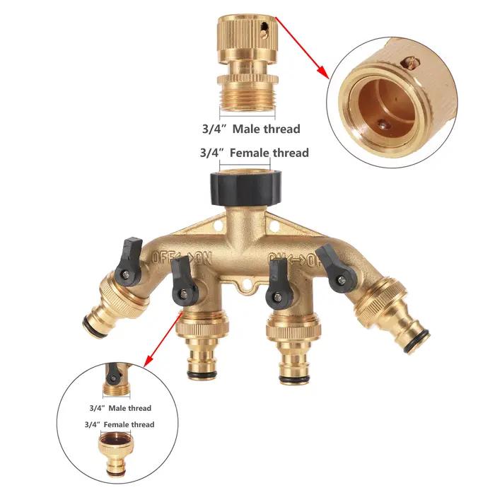 Kit de séparateur 4 voies en laiton pour jardin multifonctionnel connecteur rapide et efficace pour irrigation agricole et jardinage occasions spéciales