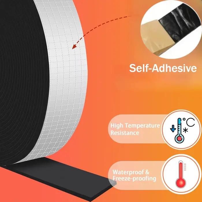 Bande Isolante Autocollante En Mousse Et Feuille D'Aluminium Pour Protection Hivernale Des Conduites D'Eau Chaude Et Froide Installation Facile Sécurité Durabilité