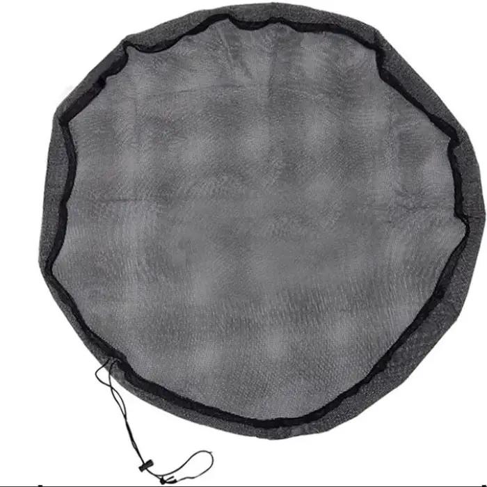 Couverture en filet pour seau de récupération d'eau de pluie avec cordon de serrage