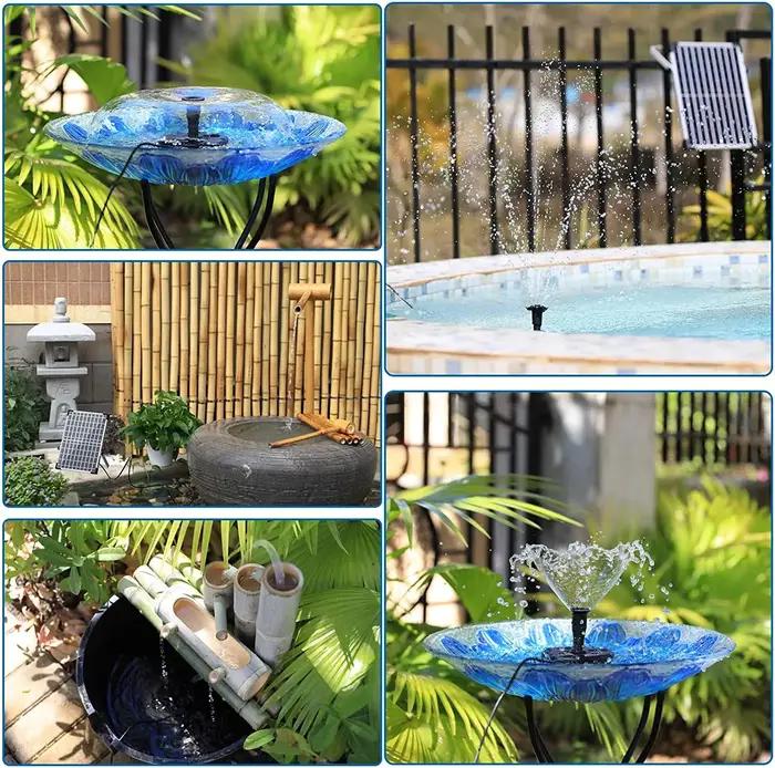 Pompe à eau solaire avec tuyau à buses, pompe à eau solaire bricolage pour bain d'oiseaux, sécuritai