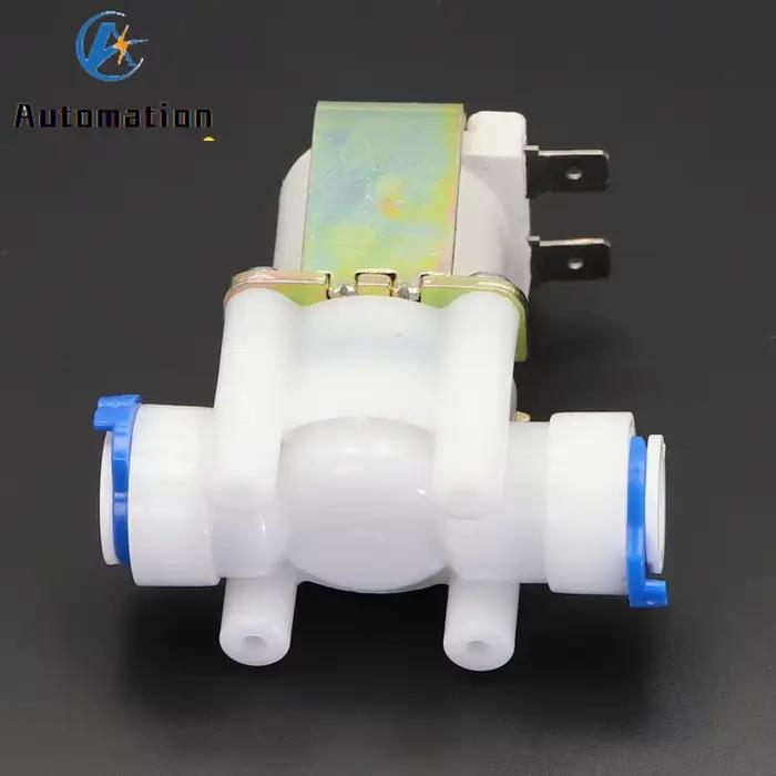 Électrovannes en plastique pour fontaines à boire Machines RO 12V 220V Fontaines à boire Machines à canalisations Vannes en ligne Prise rapide Occasions spéciales Installation de plomberie robuste