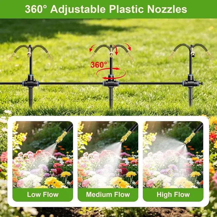 Système d'irrigation de jardin 360 ° Kit d'arrosage par brumisation réglable