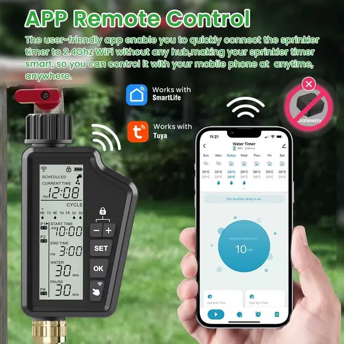 AVATTO Tuya WIFI minuterie d'arrosage de jardin intelligente avec grand écran LCD pour l'irrigation domestique et