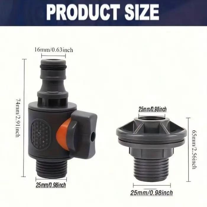 Adaptateur de réservoir d'eau en PVC avec valve