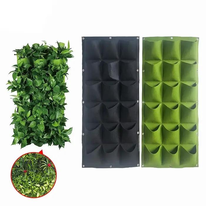 Sac de culture vert à 36/72 poches, sacs de plantation verticaux suspendus au mur, jardin, légumes,