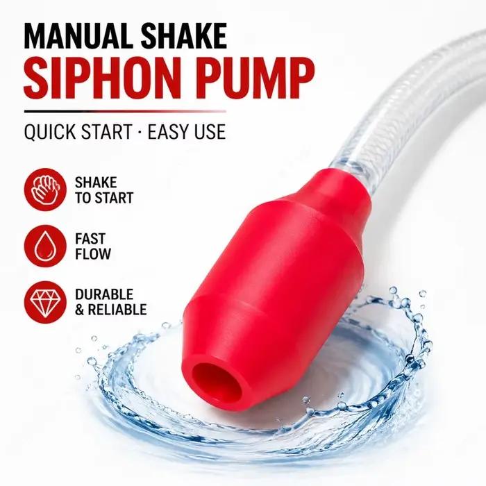 Pompe à siphon manuelle portable pour tuyau d'arrosage