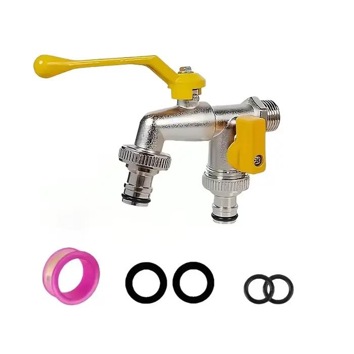 Robinet de jardin à double sortie - connexion de 1/2 pouce