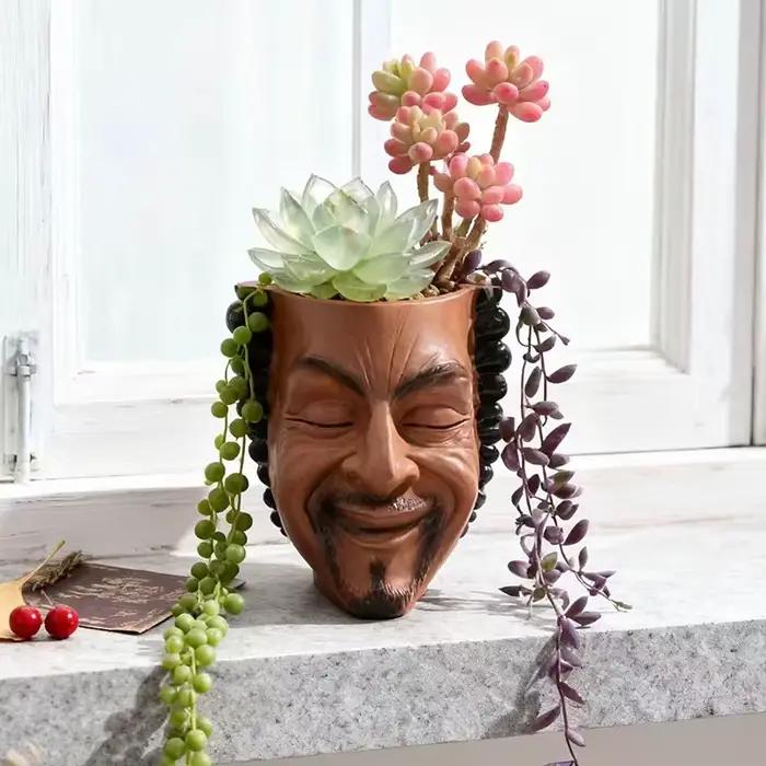 Pot de fleurs de style créatif, conteneur pour plantes vertes, décoration de jardin et de cour, artisanat en résine, ornement